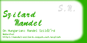 szilard mandel business card